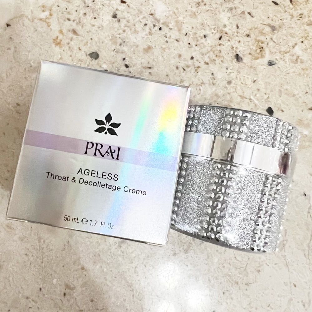 Prai Ageless Throat & Decolletage Creme - Limited Edition Platinum Bling Jar NIB